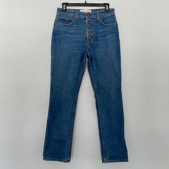 Reformation Mid Rise Button Fly Jeans - Picture 1 of 10